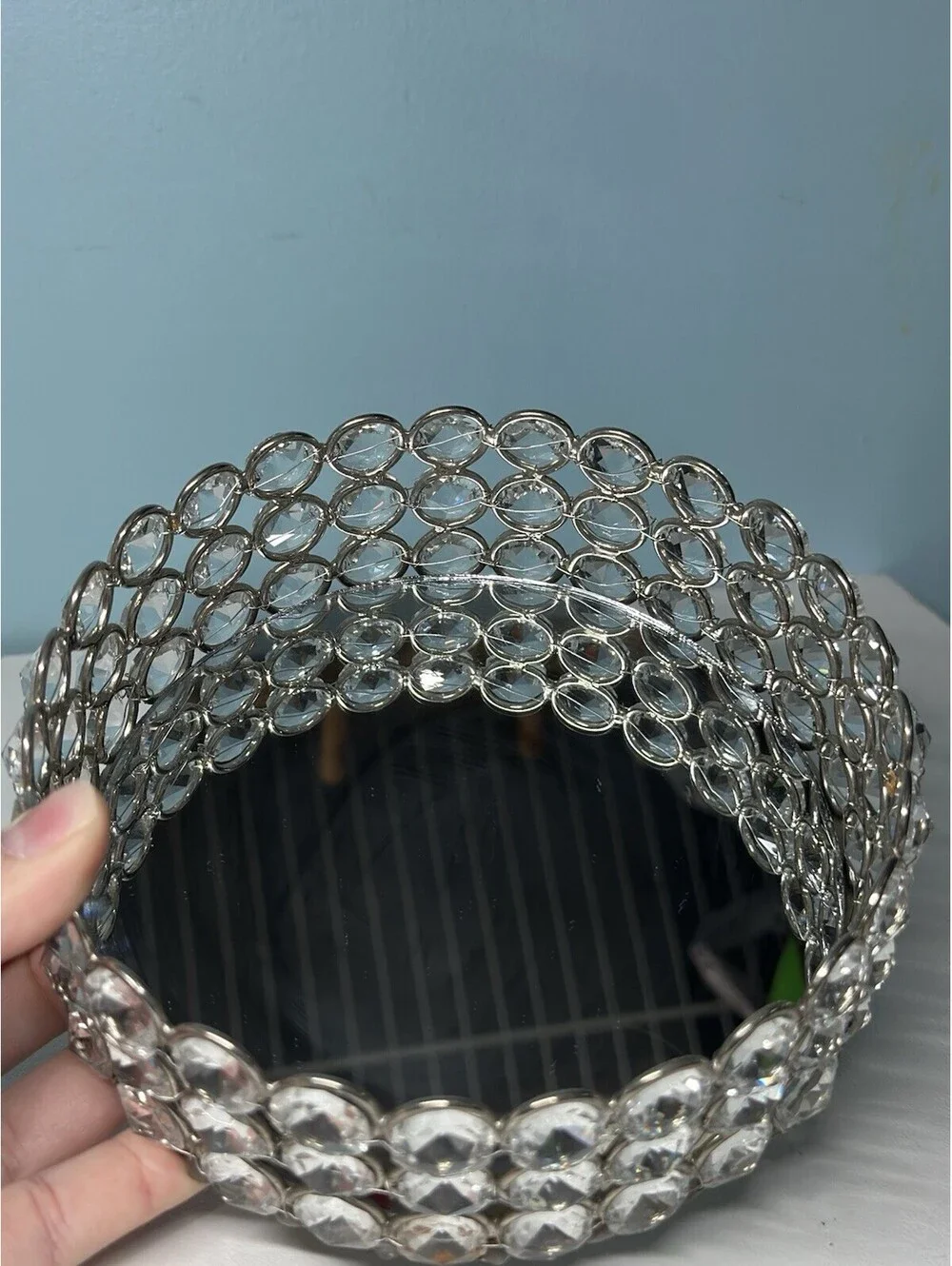 Rhinestone Wine/Candle Coasters From Z Gallerie Clear Faceted Bling 6